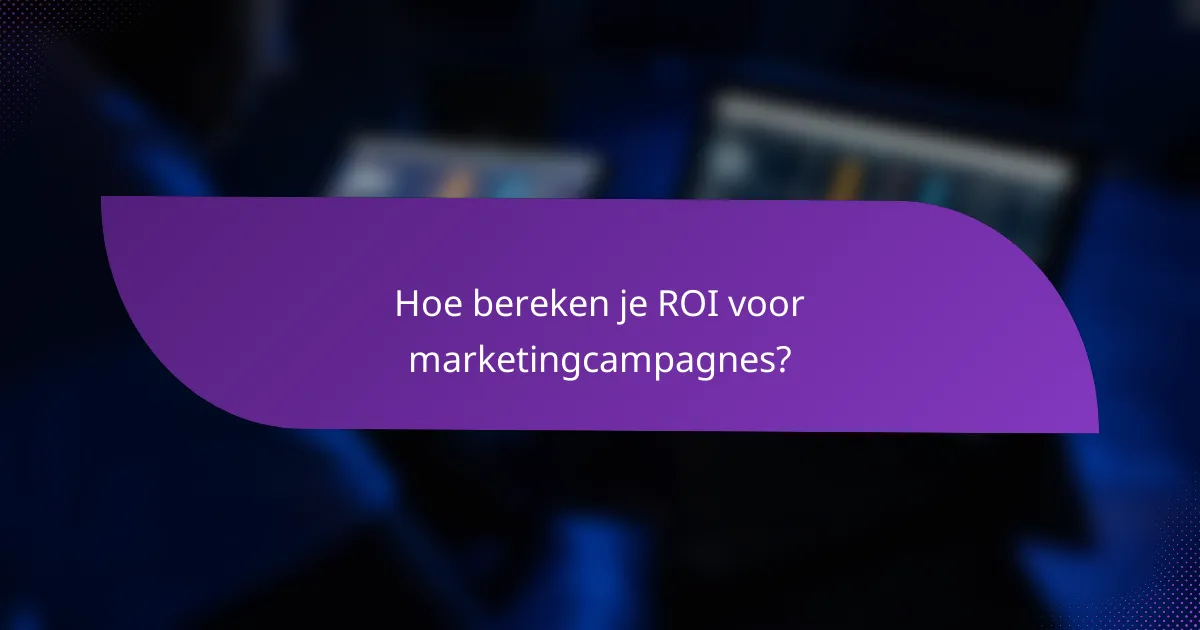 Hoe bereken je ROI voor marketingcampagnes?