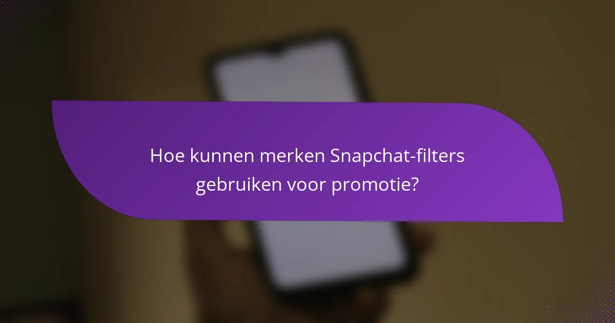 Hoe kunnen merken Snapchat-filters gebruiken voor promotie?