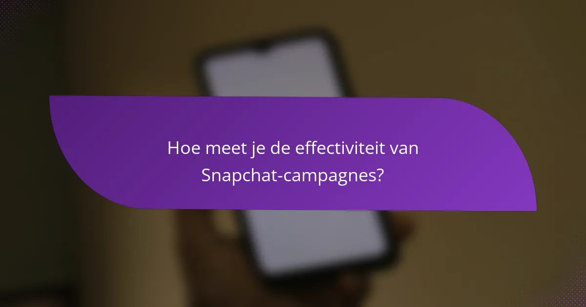 Hoe meet je de effectiviteit van Snapchat-campagnes?