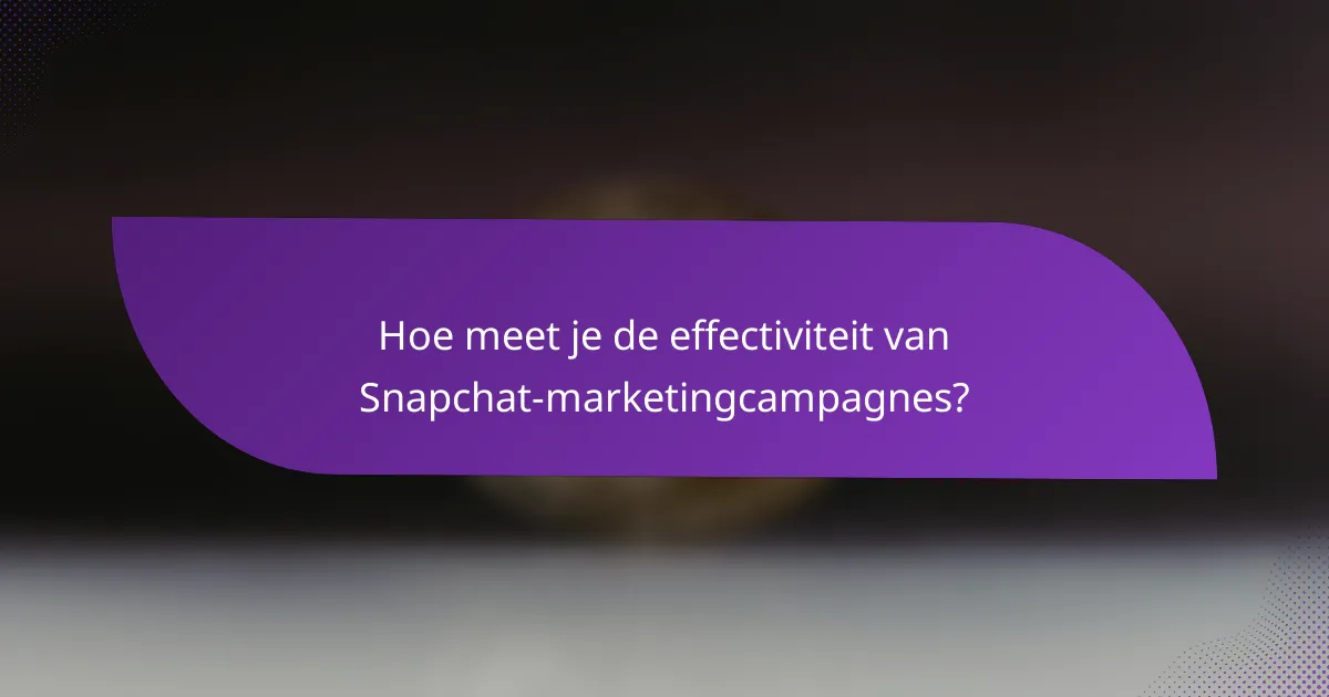 Hoe meet je de effectiviteit van Snapchat-marketingcampagnes?