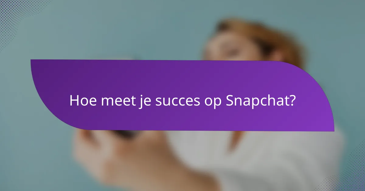Hoe meet je succes op Snapchat?