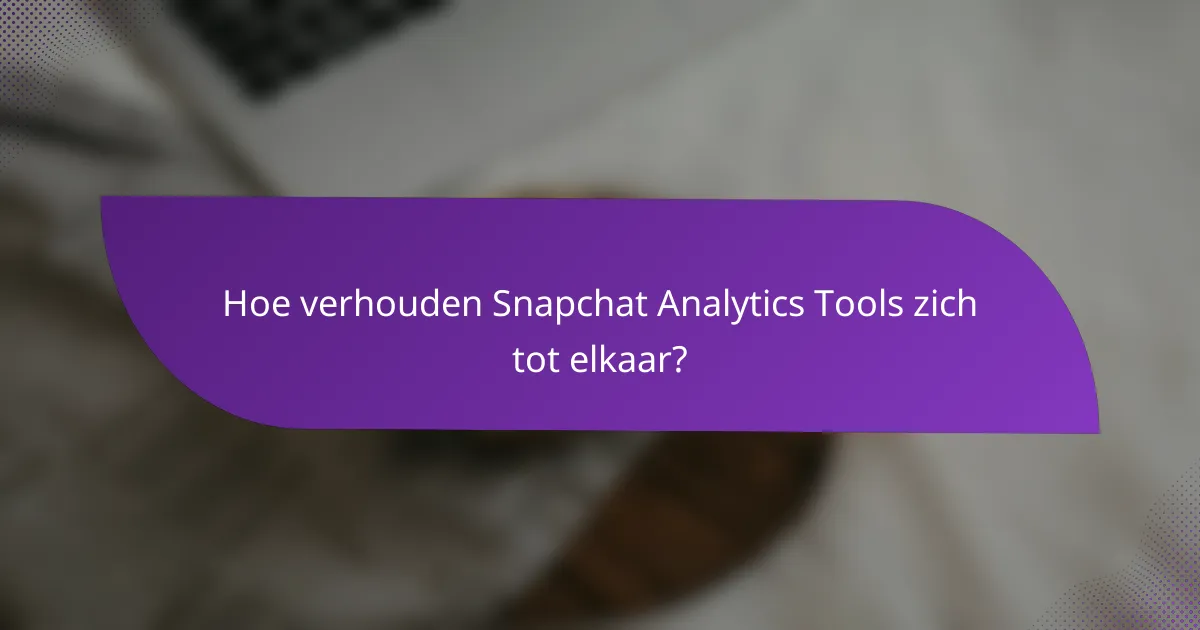 Hoe verhouden Snapchat Analytics Tools zich tot elkaar?