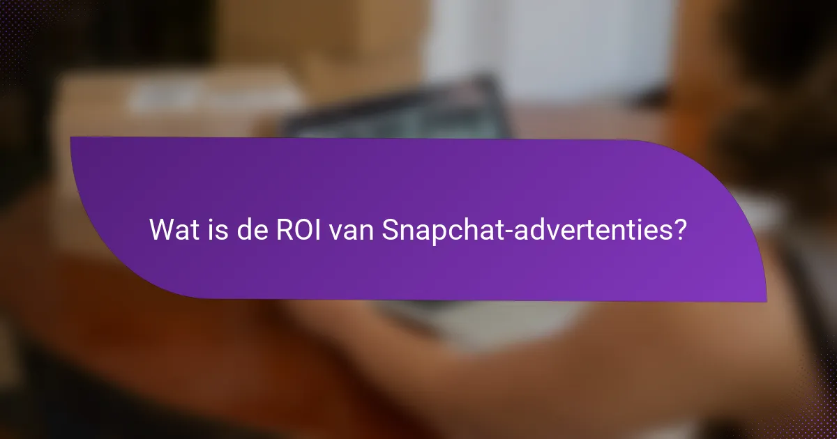Wat is de ROI van Snapchat-advertenties?