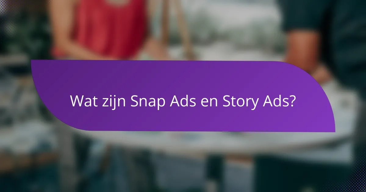 Wat zijn Snap Ads en Story Ads?
