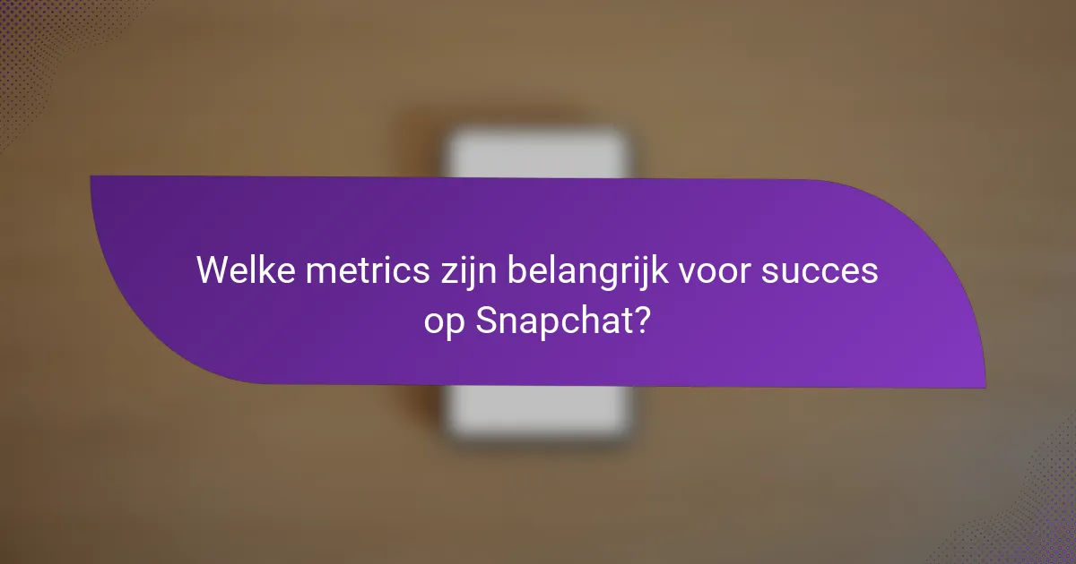 Welke metrics zijn belangrijk voor succes op Snapchat?